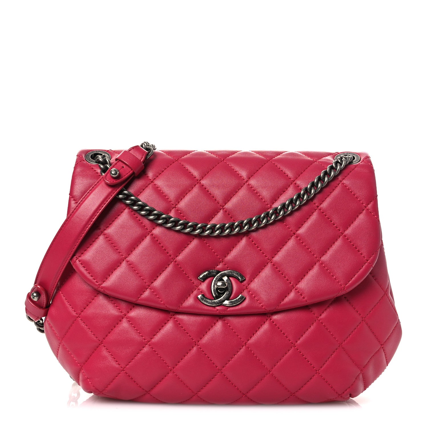 Chanel Lambskin Quilted Large Daily Supple Flap Dark Pink 1 of 15