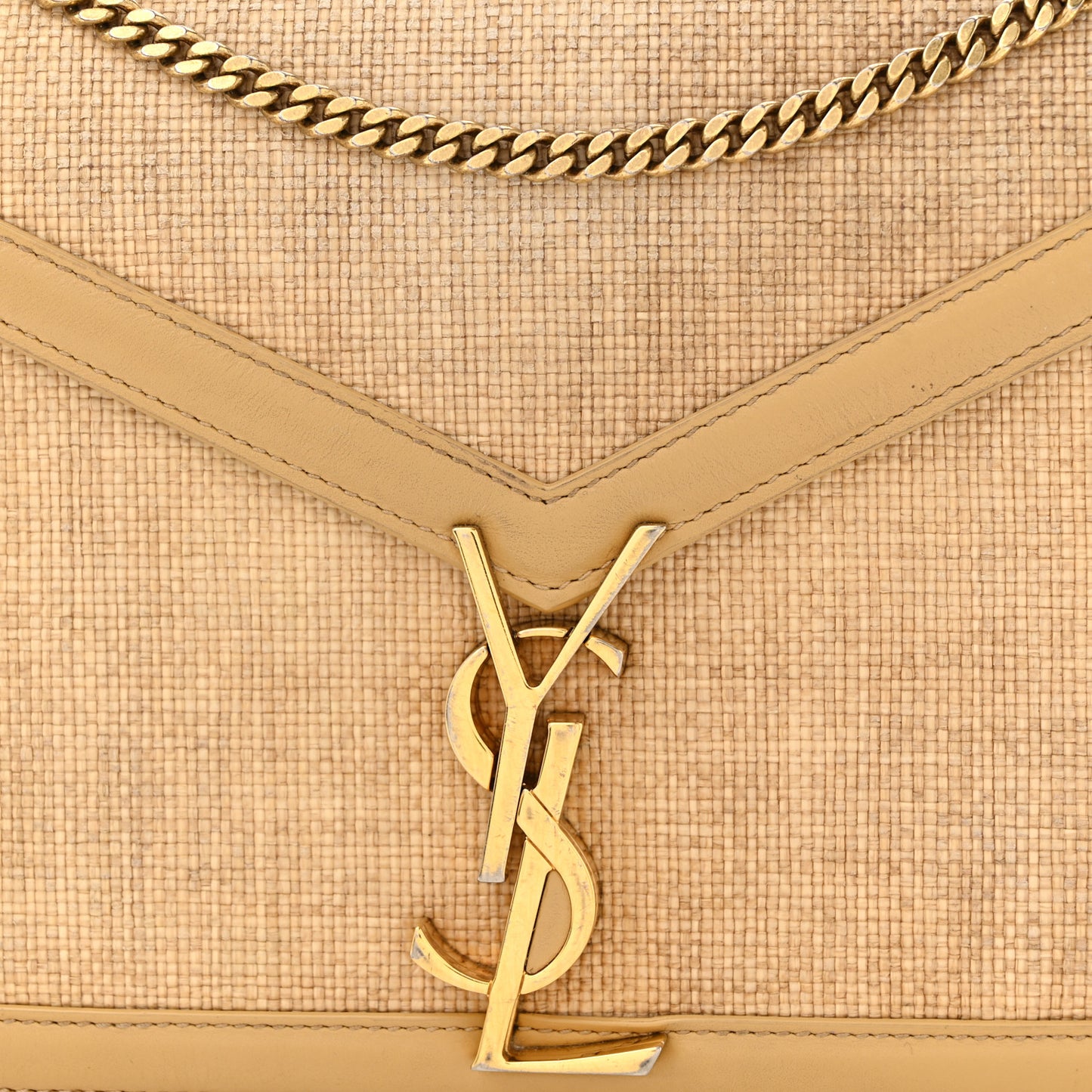 Canvas Calfskin Classic Monogram Cassandra Clasp Bag Grege Brown Gold
