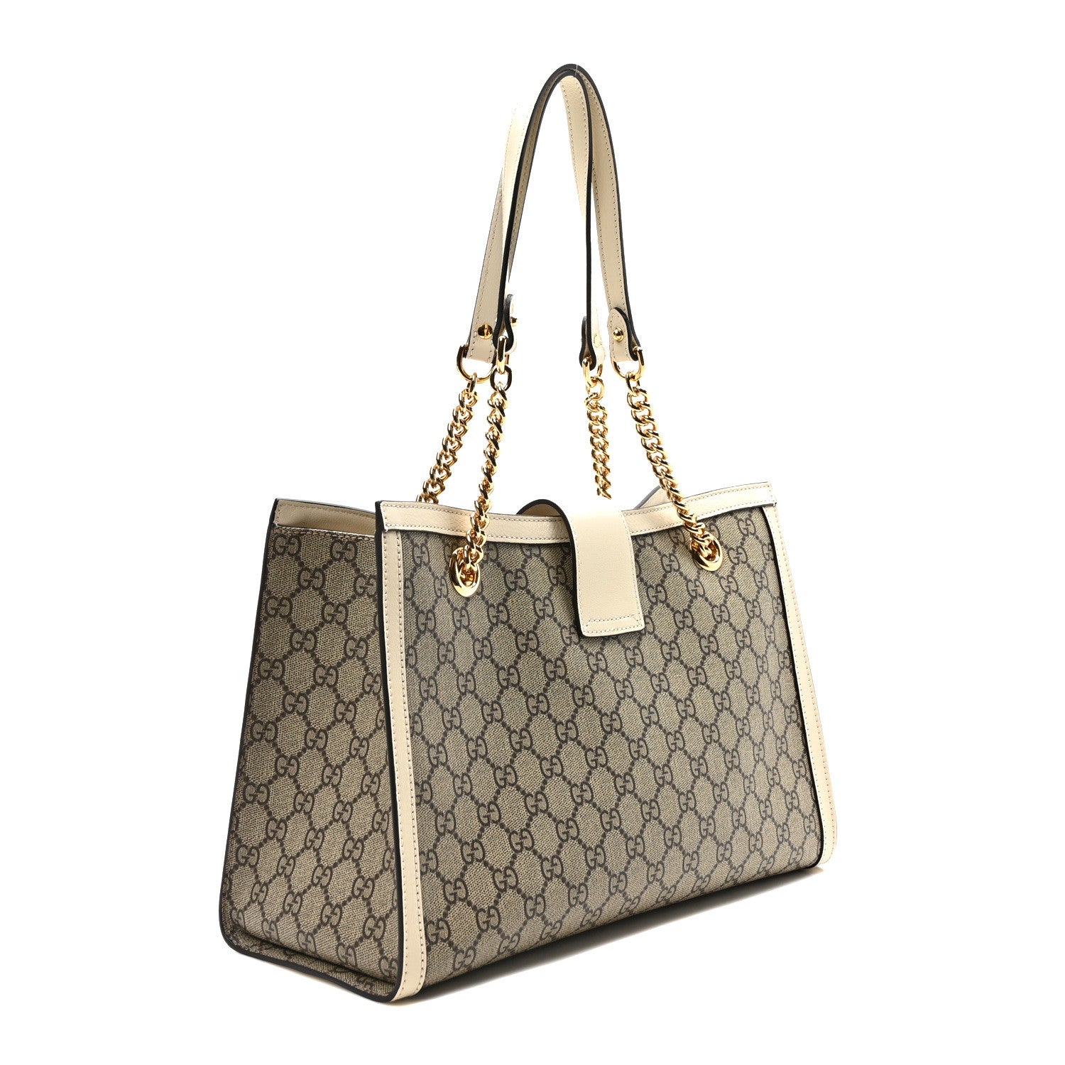 Gucci GG Supreme Monogram Medium Padlock Tote White 3 of 11