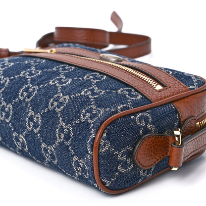Gucci New Denim GG Monogram Dollar Calfskin Mini Ophidia Shoulder Bag Blue Tea Cuir Epilog 11 of 11