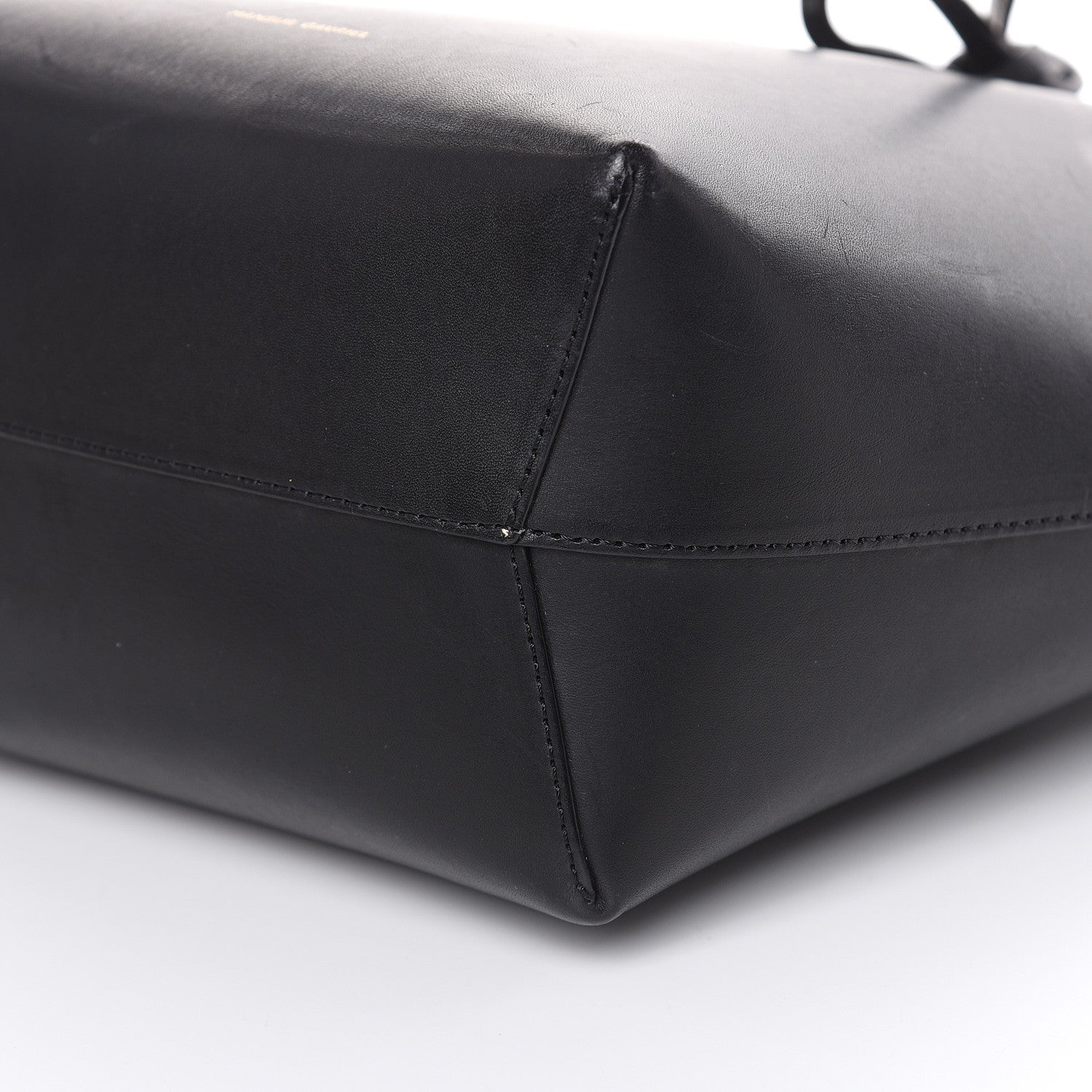Mansur Gavriel Calfskin Mini Bucket Bag Black Gold 10 of 16