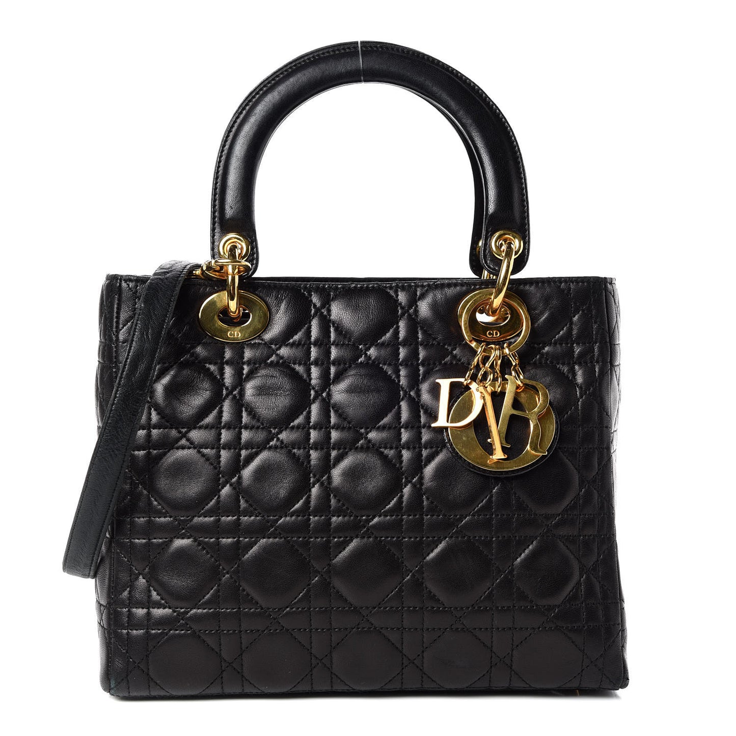 Lambskin Cannage Medium Lady Dior Black