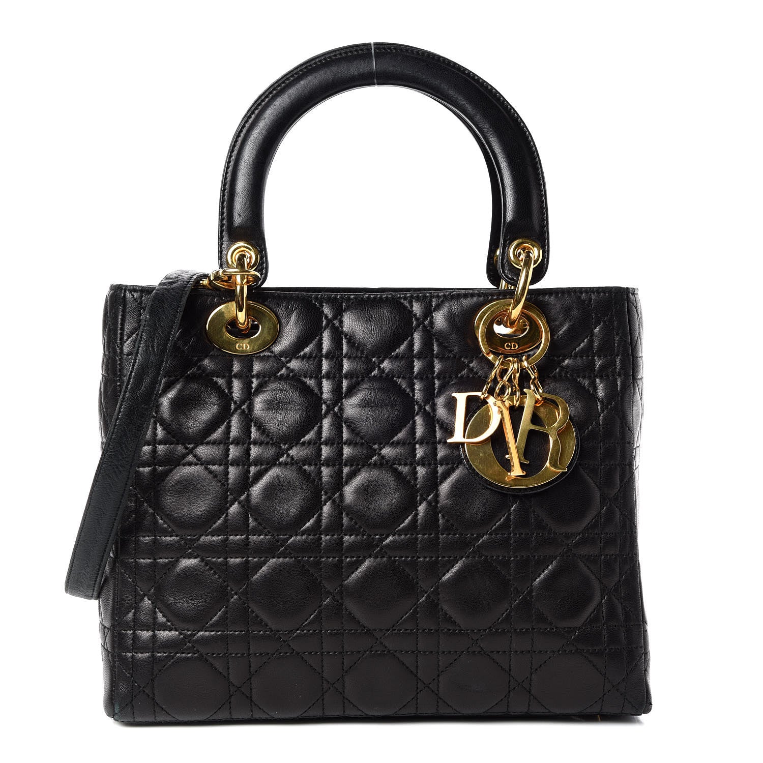 Christian Dior Lambskin Cannage Medium Lady Dior Black 1 of 18