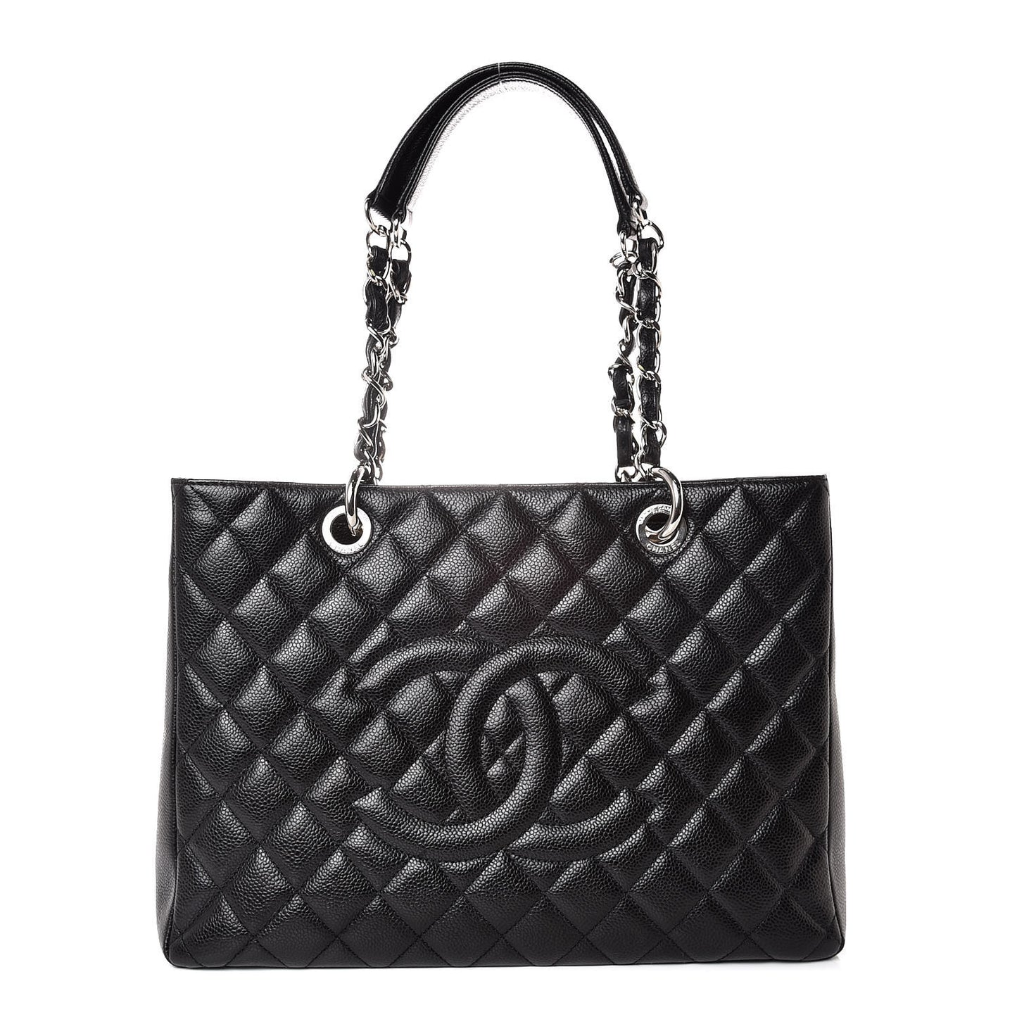 Caviar Quilted Grand Shopping Tote GST Black