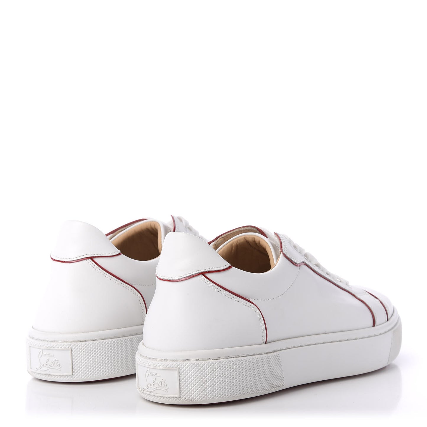 Calfskin Patent Vieirissima Flat Sneakers 40.5 White Loubi