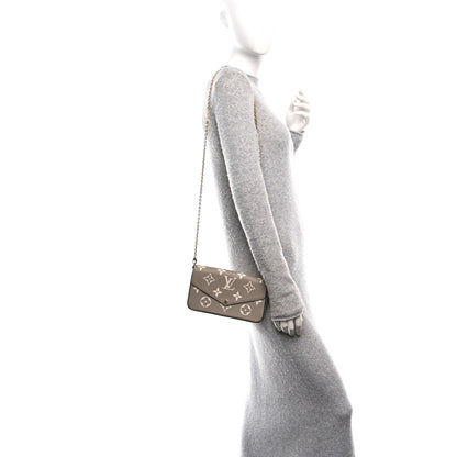 Louis Vuitton Empreinte Monogram Giant Felicie Pochette Tourterelle Creme 3 of 13
