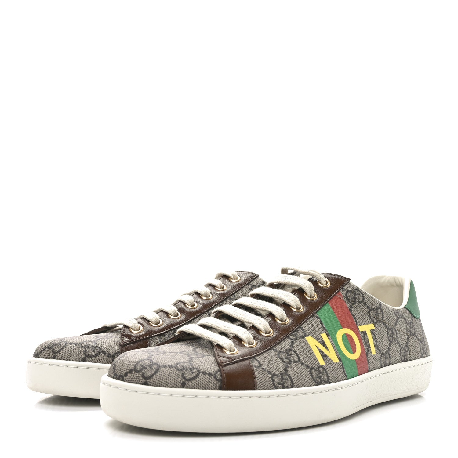 Gucci GG Supreme Monogram Fake/Not Mens Ace Sneakers 8 Beige New Shamarock Brown Sugar 4 of 9