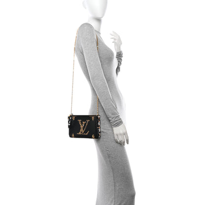 Louis Vuitton Monogram Giant Jungle Pochette Double Zip Black 2 of 12