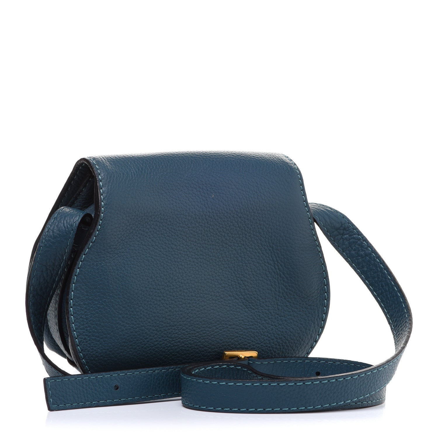 Chloe Calfskin Mini Marcie Round Crossbody Bag Teal 2 of 9