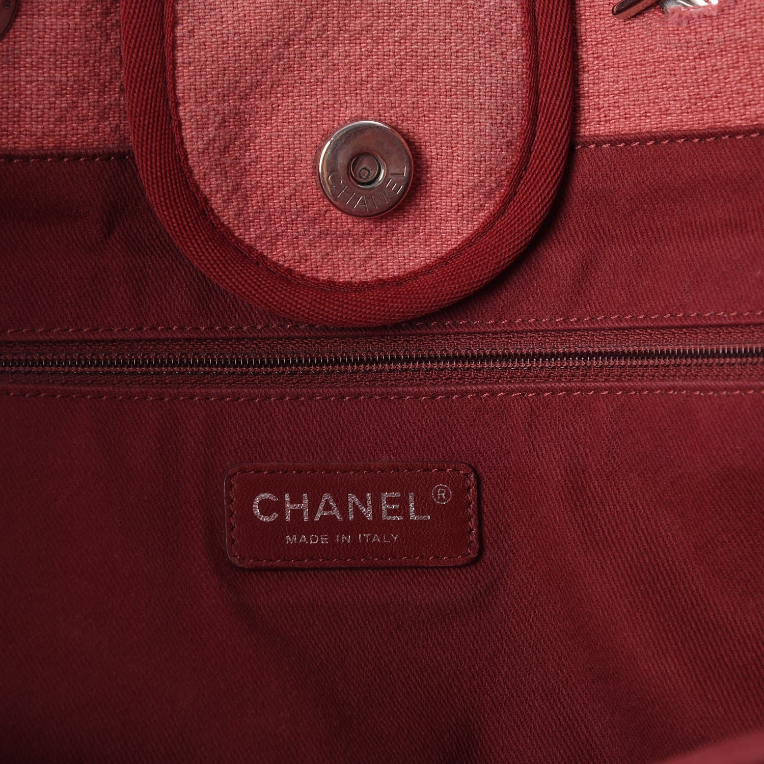 Chanel Canvas Large Deauville Tote Red 7 of 11
