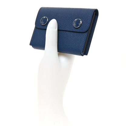Hermes Epsom Hermesnap Card Holder Bleu Tie 2 of 7