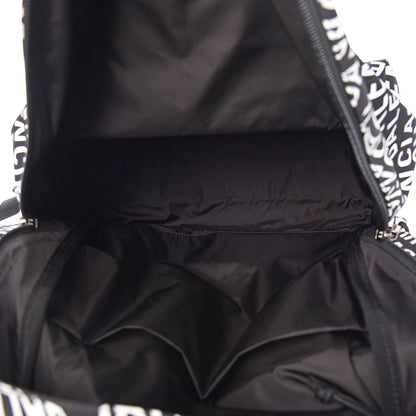 Balenciaga Nylon Wave Logo Printed Wheel Backpack Black White 4 of 10