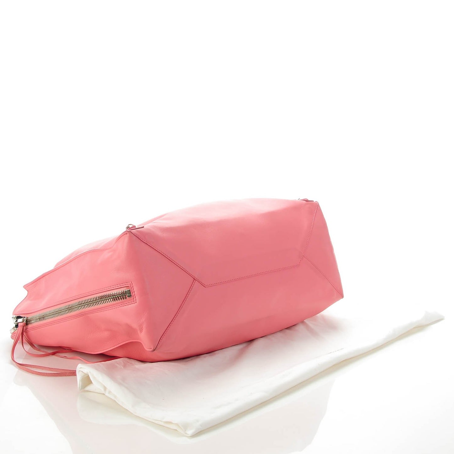 Veau Papier A4 Zip Around Tote Rose Flamingo