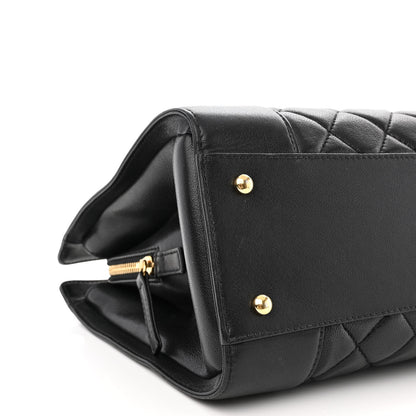 Chanel Sheepskin Quilted Mademoiselle Vintage Shopping Tote Black 9 of 11