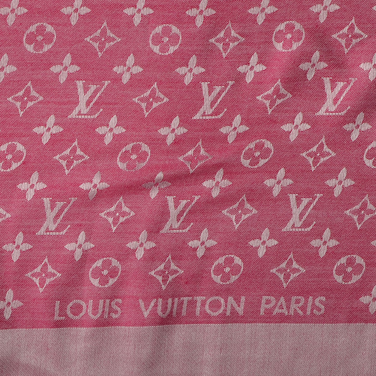Silk Wool Monogram Denim Shawl Pivoine