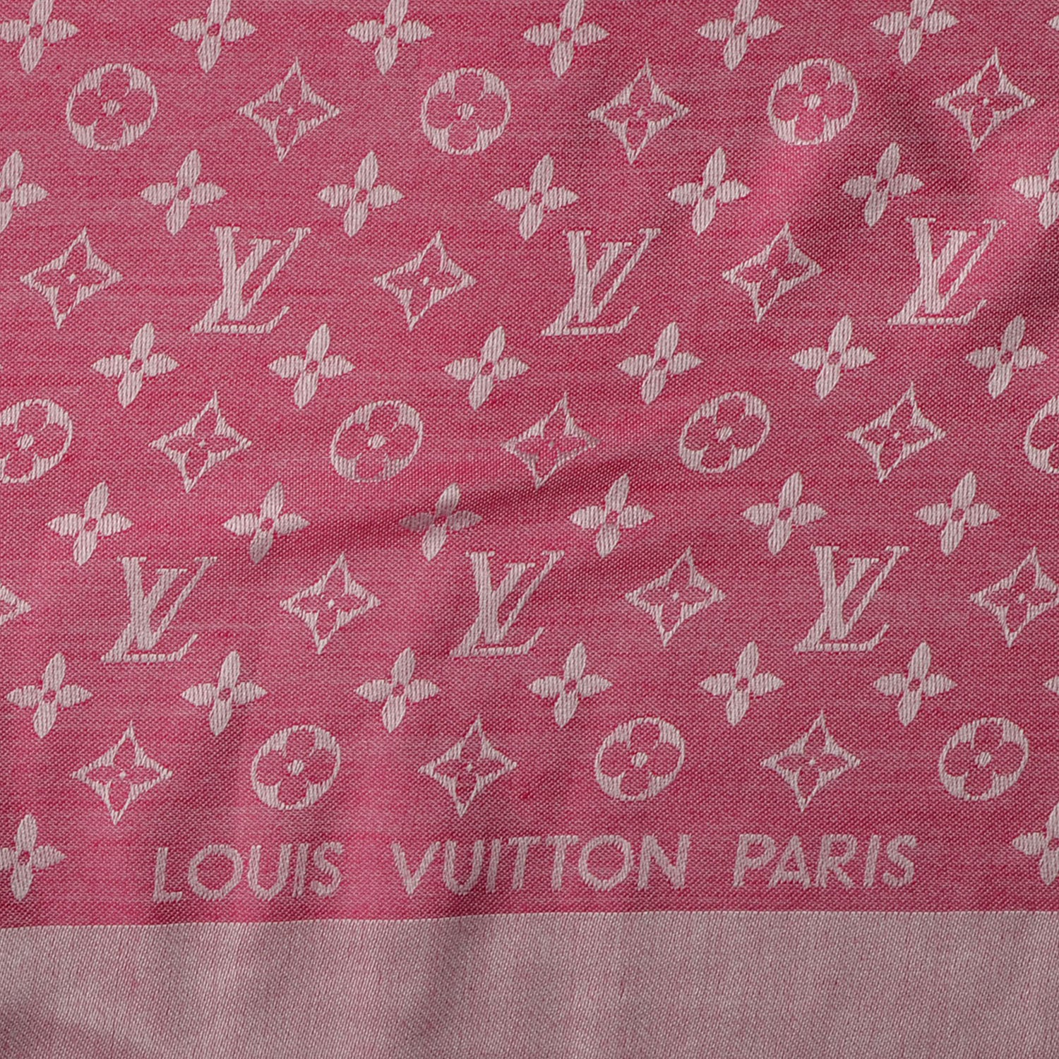 Louis Vuitton Silk Wool Monogram Denim Shawl Pivoine 1 of 5