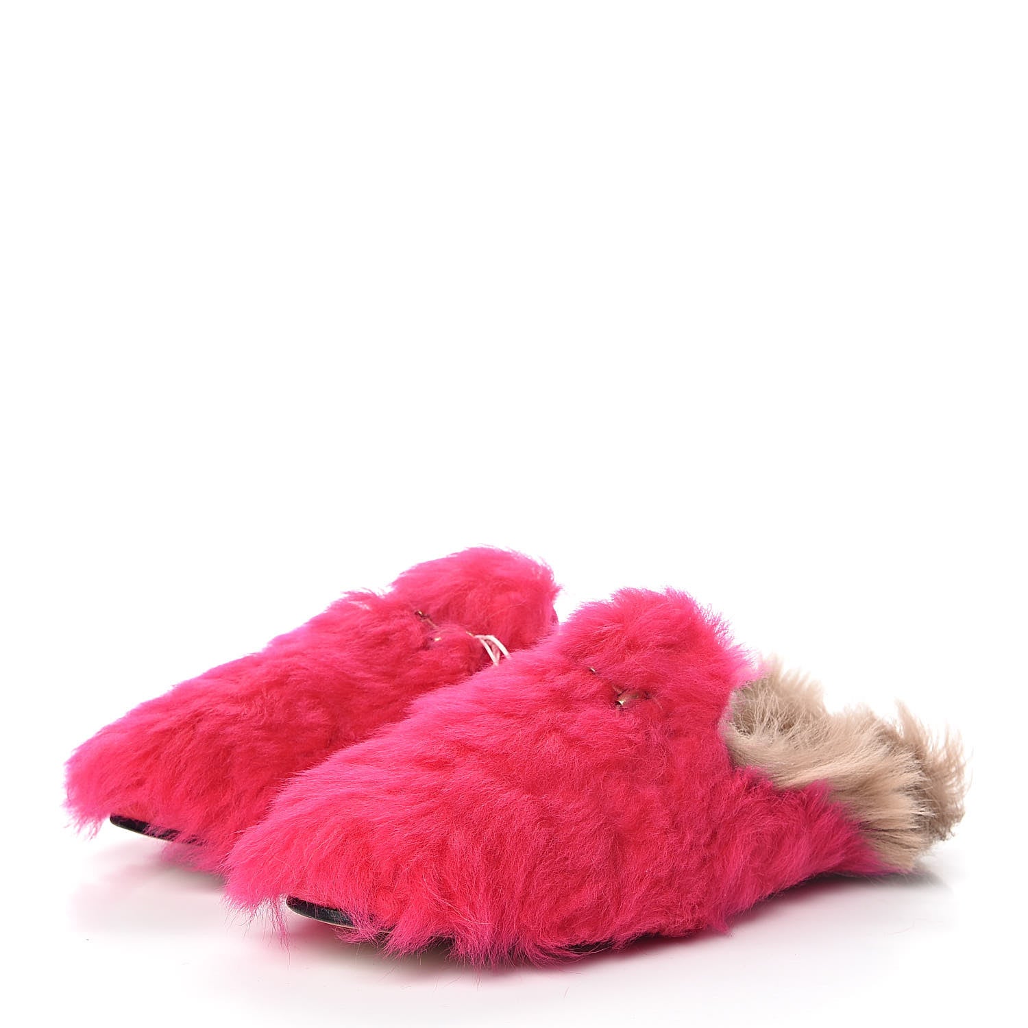 Gucci Merino Wool Womens Princetown Slippers 40 Raspberry Lipstick Natural 3 of 8
