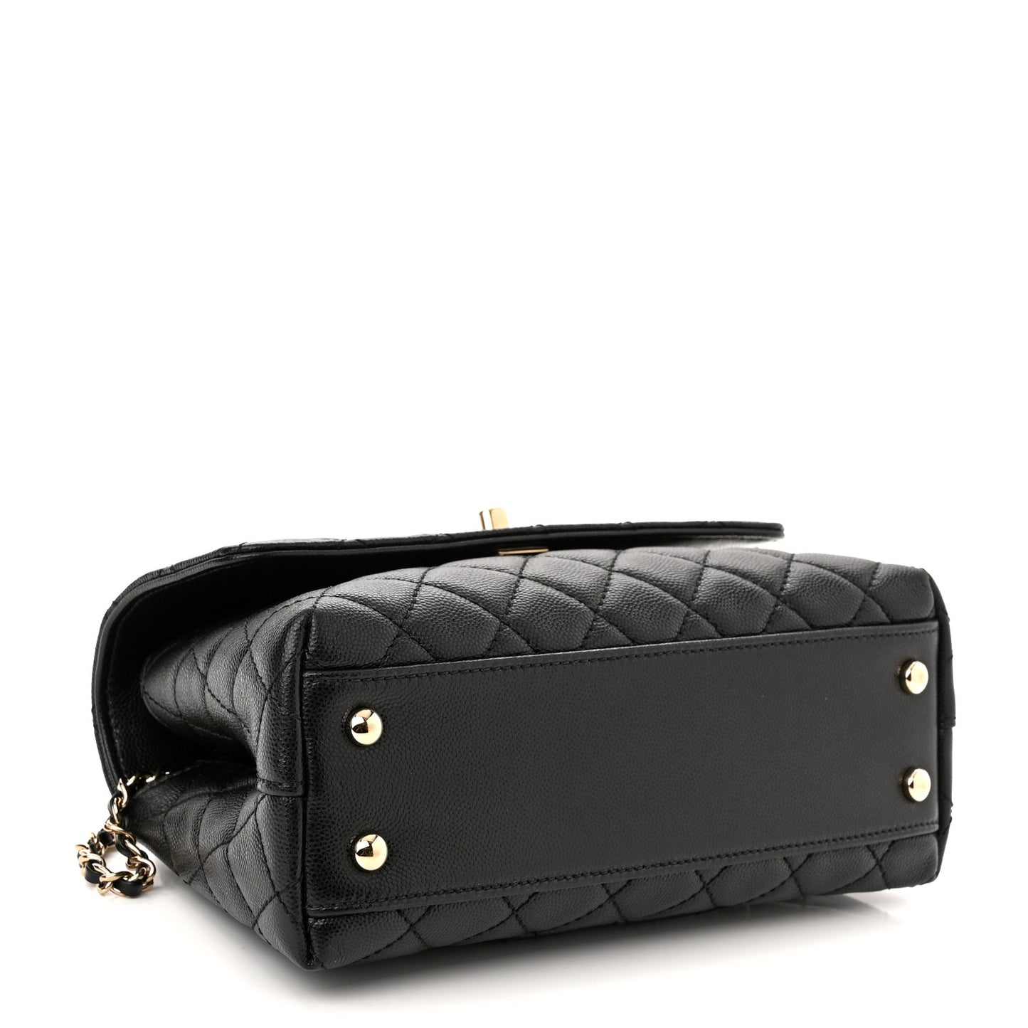 Caviar Quilted Mini Coco Handle Flap Black