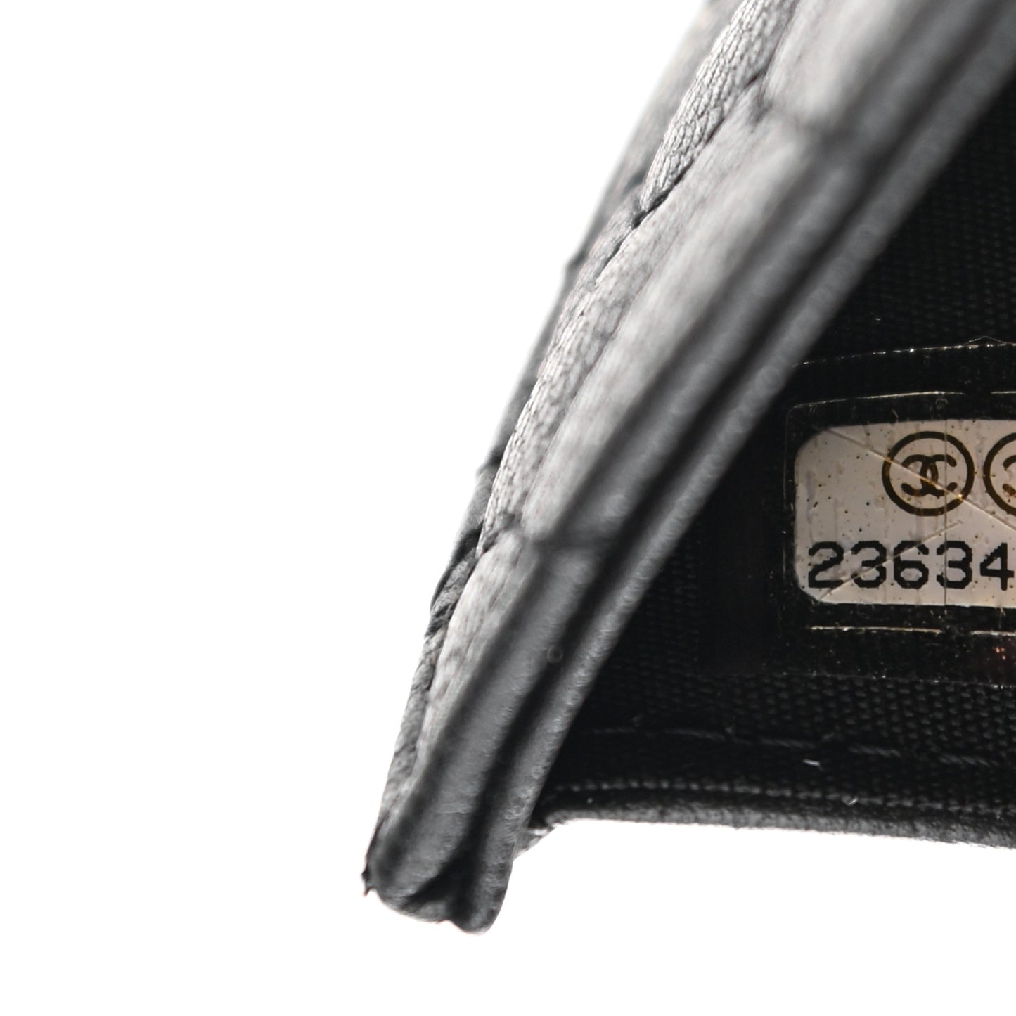 Caviar Camellia Embossed Compact Wallet Black