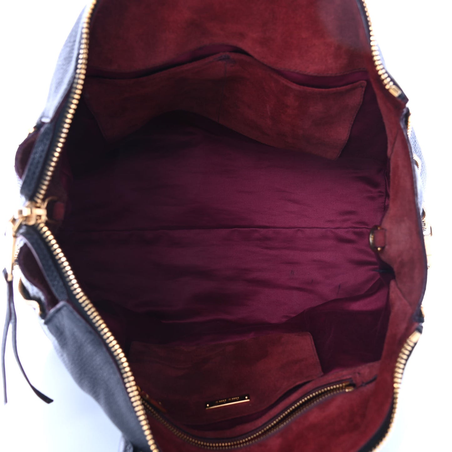 Goatskin Madras Zip Tote Black