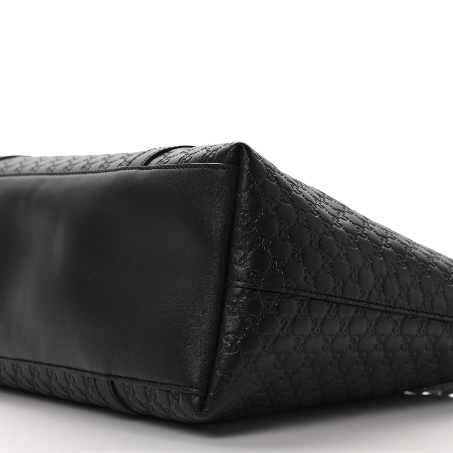Soft Microguccissima Small Zippered Satchel Black