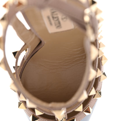 Valentino Garavani Calfskin Nappa Rockstud Ankle Strap 100mm Pumps 37 Water Sky Poudre 5 of 8