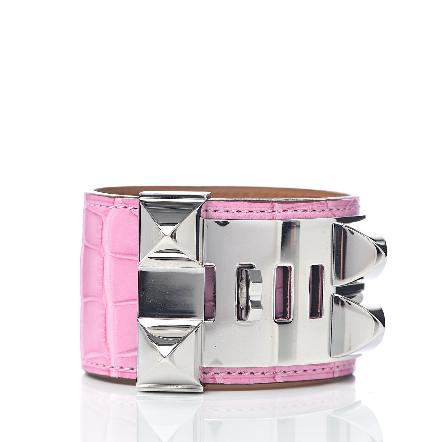 Matte Alligator Collier De Chien CDC Bracelet T2 5P Pink