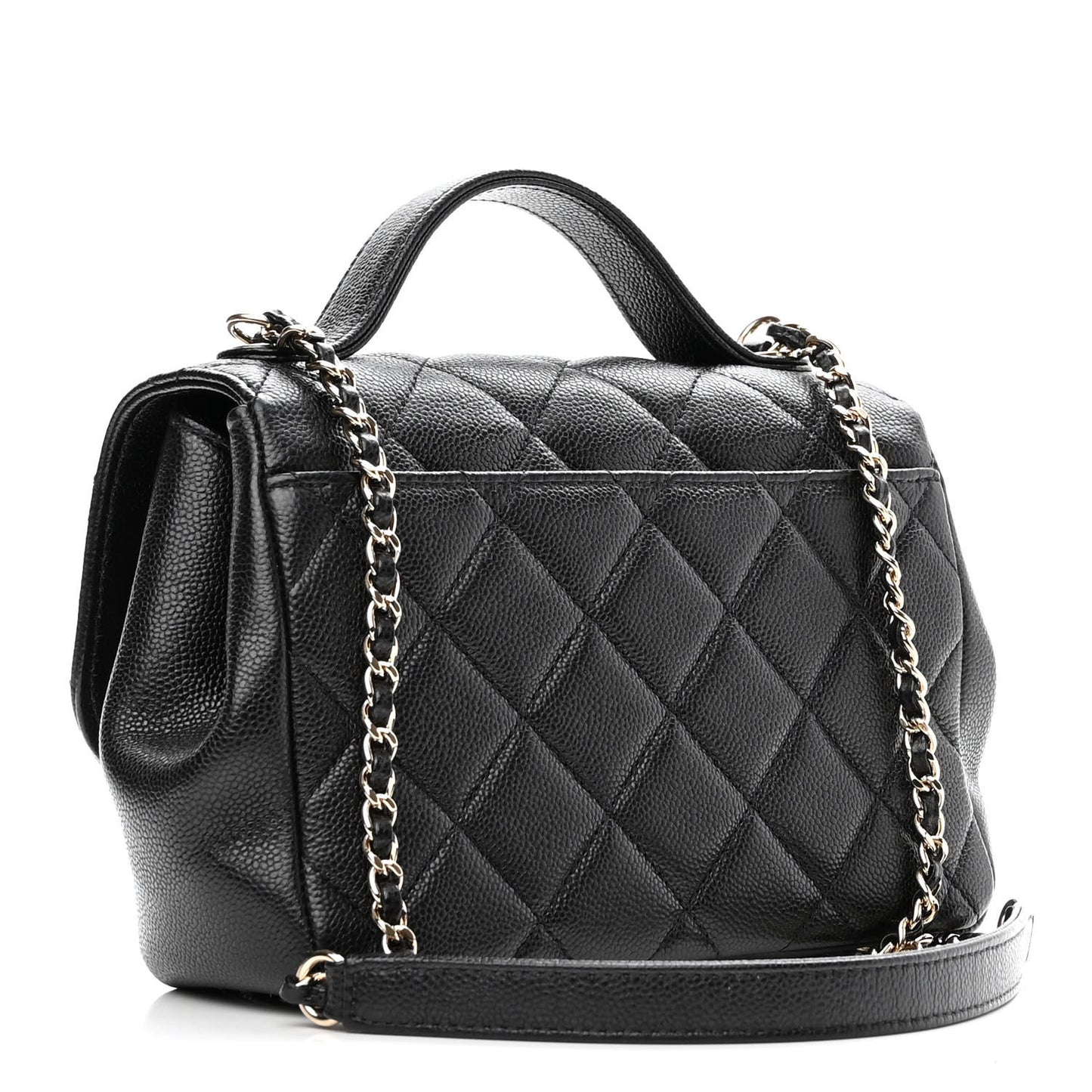 Caviar Quilted Mini Business Affinity Flap Black