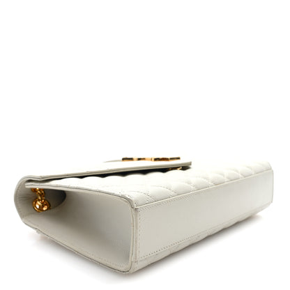 Saint Laurent Grain De Poudre Textured Mixed Matelasse Medium Triquilt Monogram Satchel Crema Soft 3 of 8