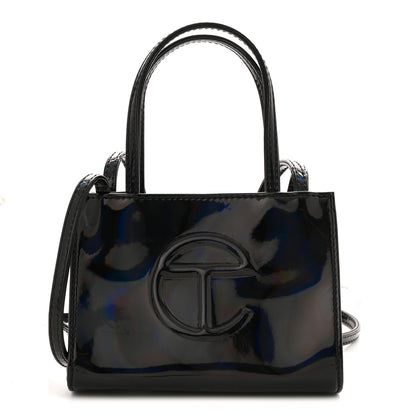 Telfar Patent Vegan Leather Small Shopping Bag Black Rainbow 1 of 10