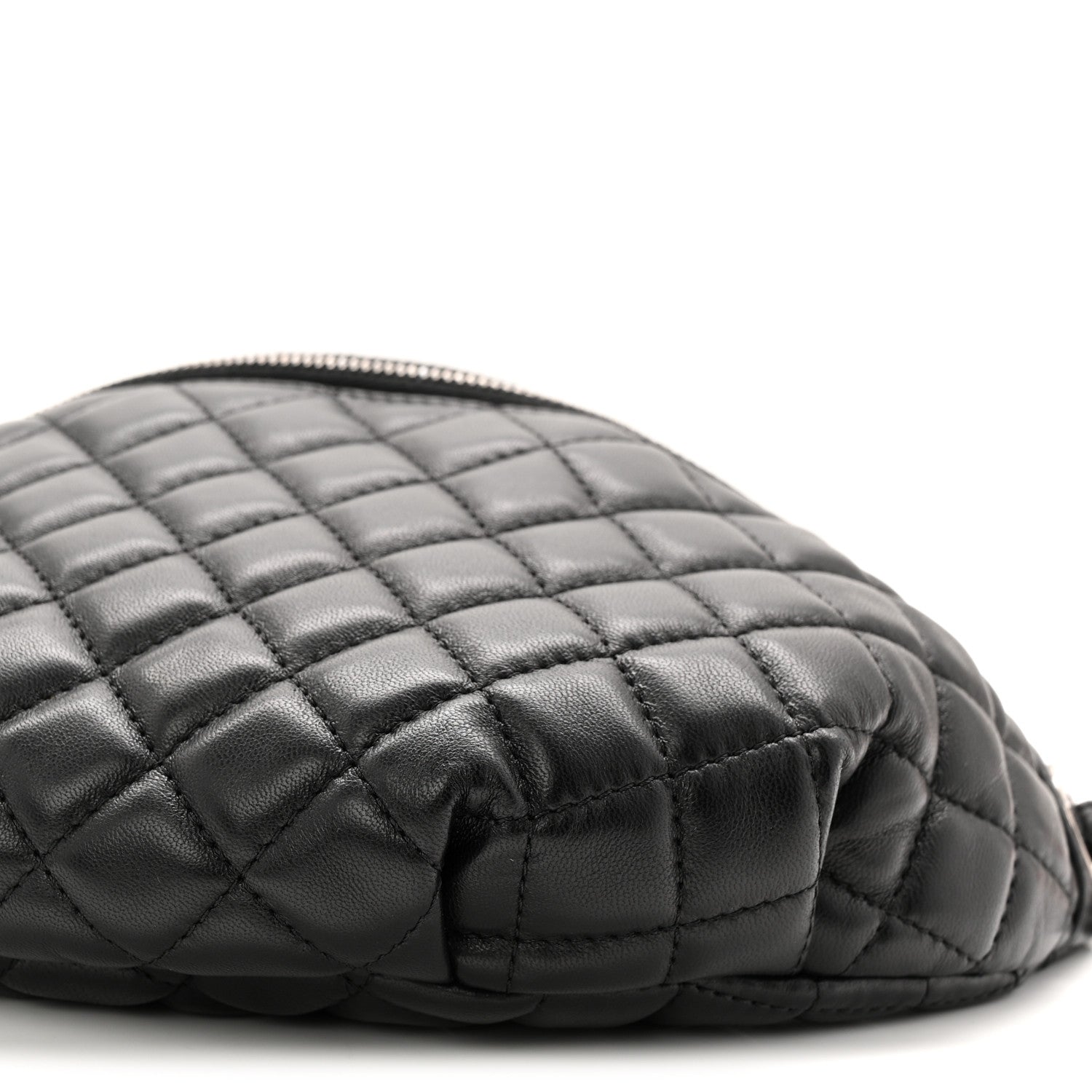 Chanel Lambskin Quilted Banane Waist Bag Fanny Pack Black 10 of 11