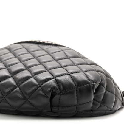 Chanel Lambskin Quilted Banane Waist Bag Fanny Pack Black 10 of 11