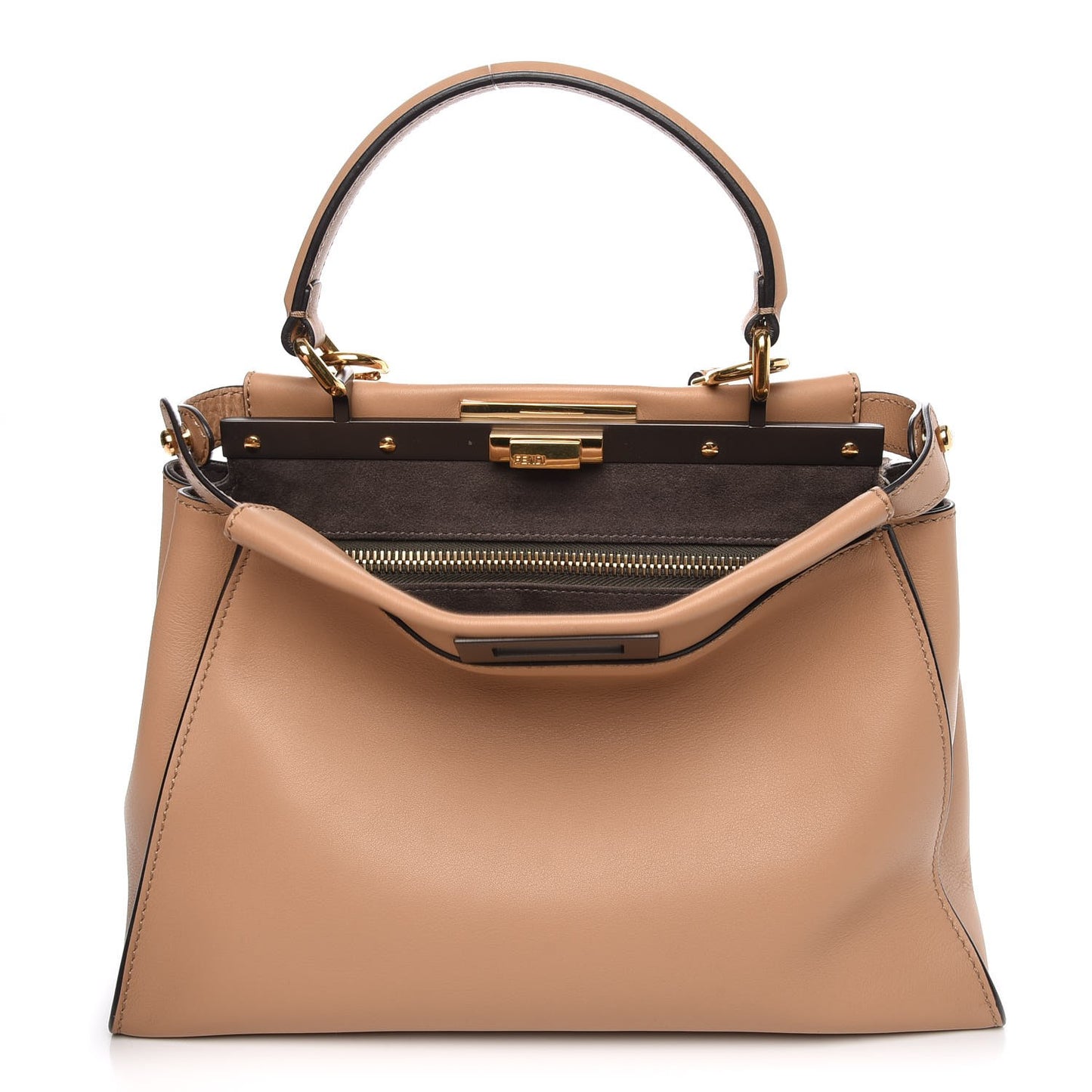 Vitello Seta Medium Peekaboo Iconic Satchel Cuoio