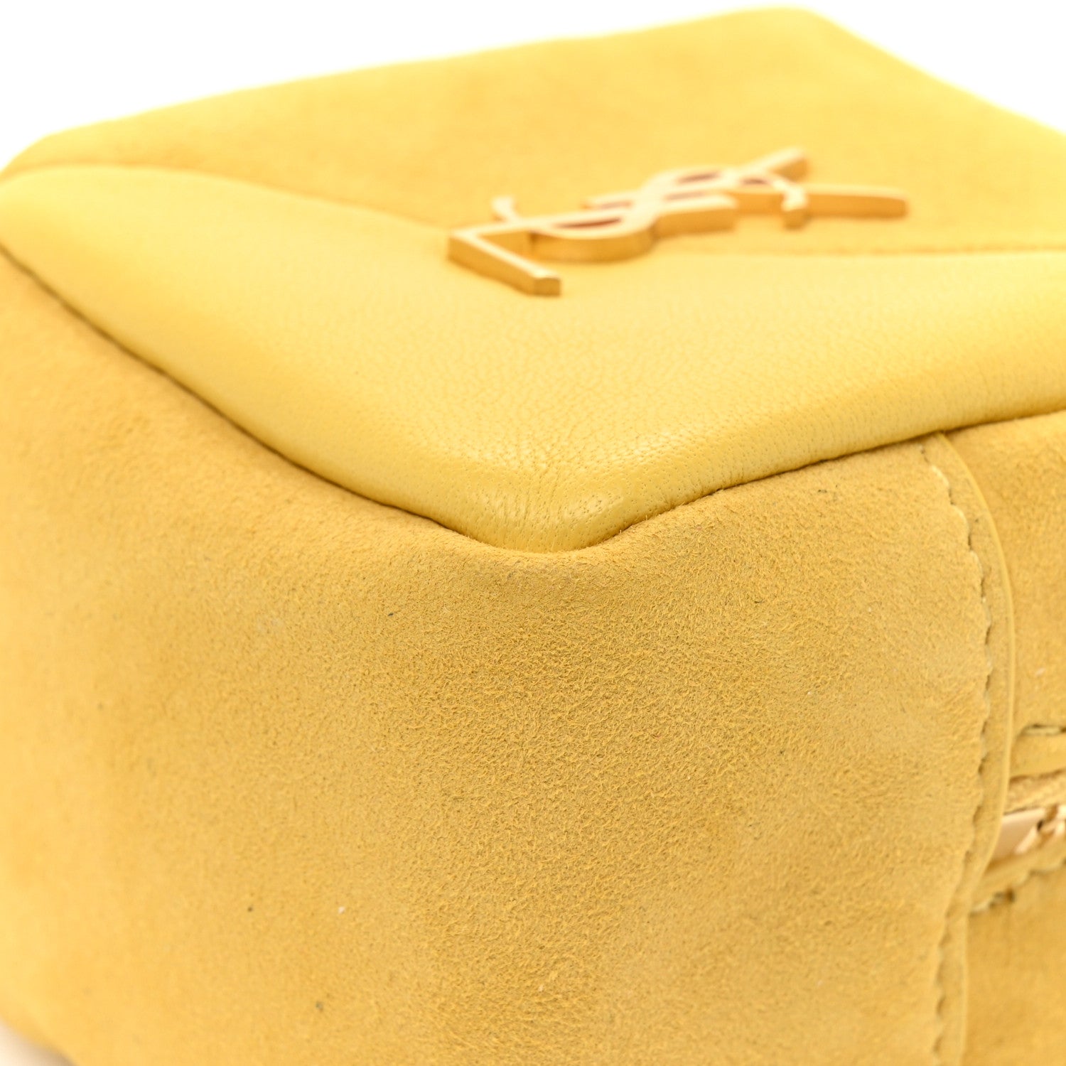 Saint Laurent Suede Lambskin Jaime Cube Charm Keychain Sunflower 10 of 14