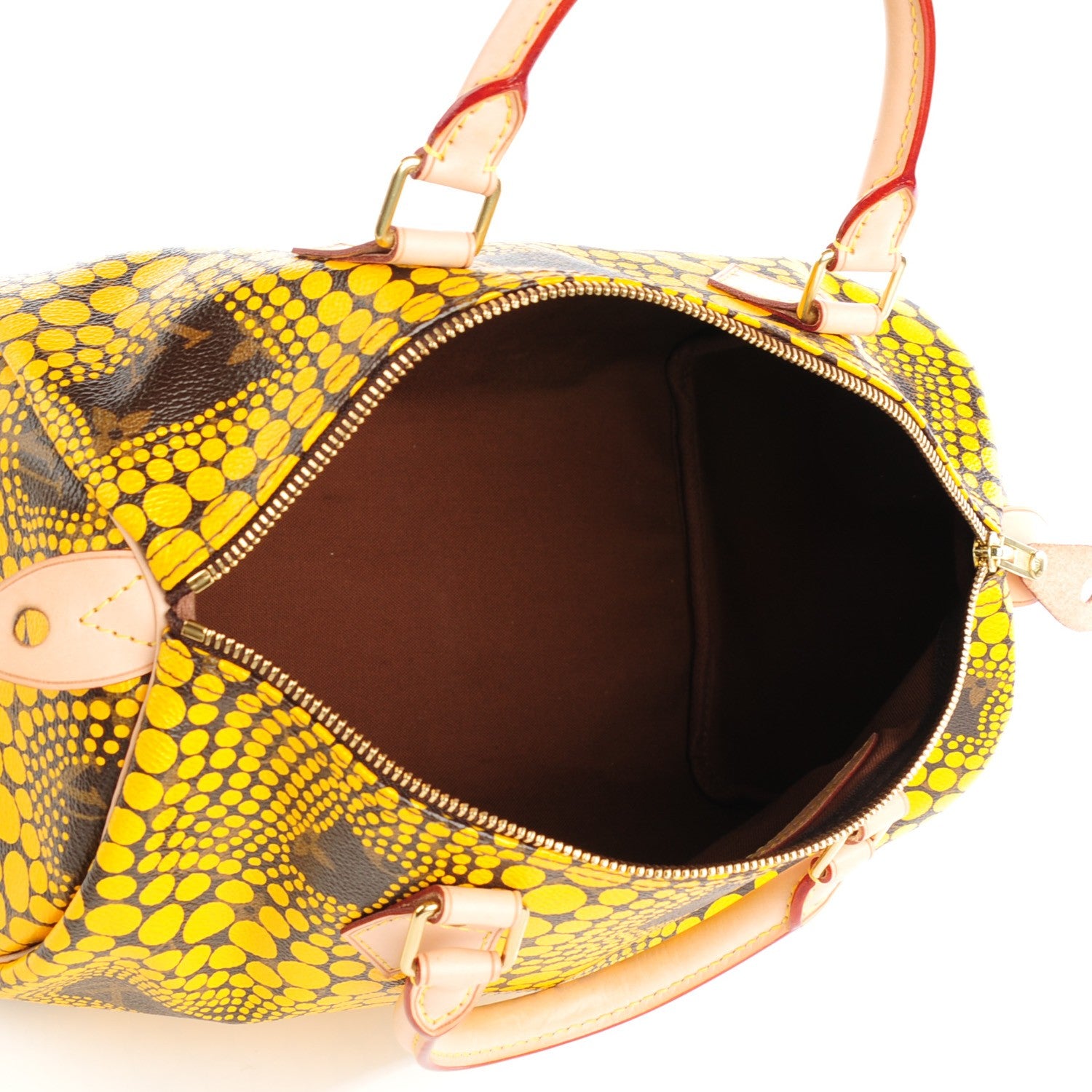 Louis Vuitton Monogram Kusama Town Speedy 30 Yellow 6 of 8