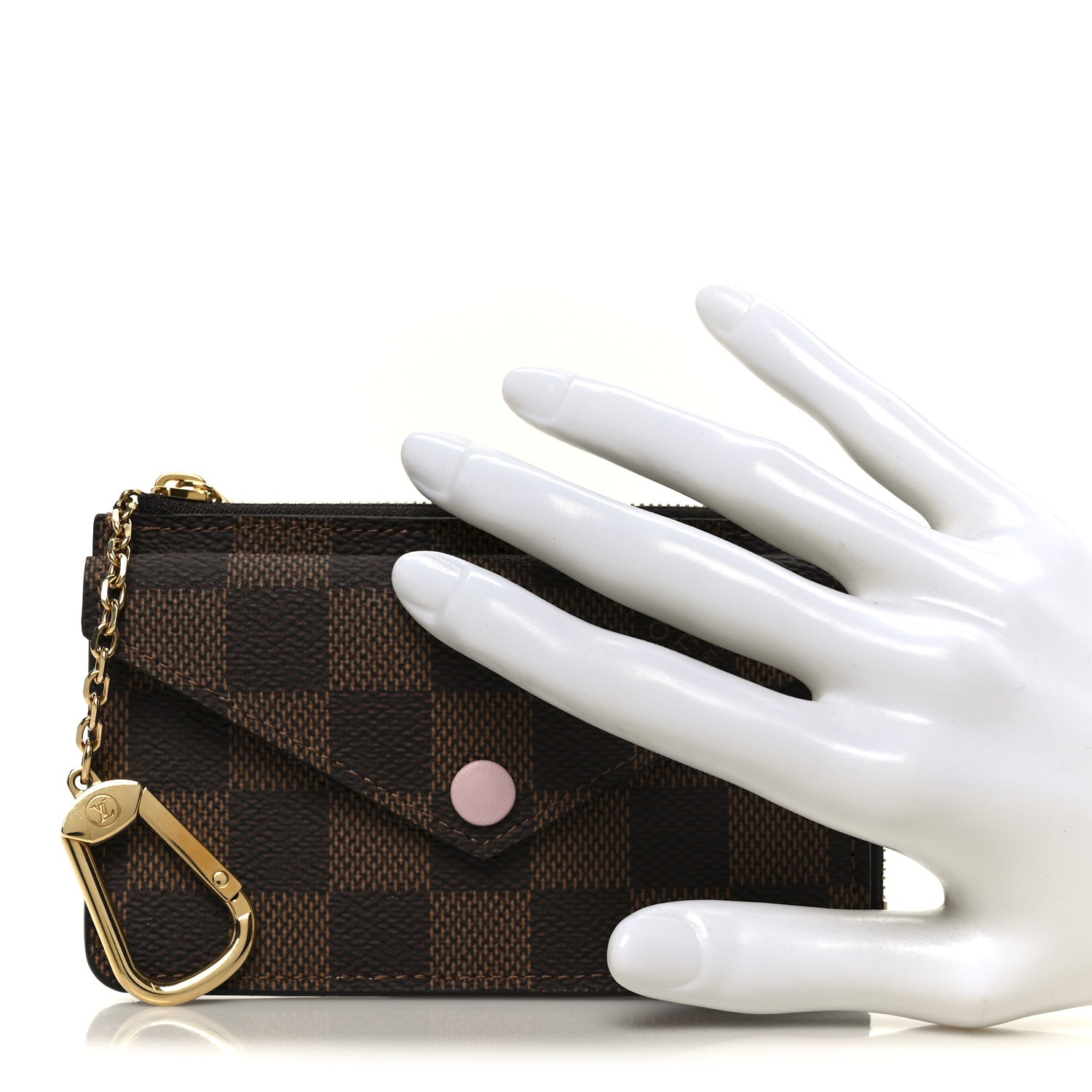 Louis Vuitton Damier Ebene Recto Verso Card Holder Rose Ballerine 2 of 7