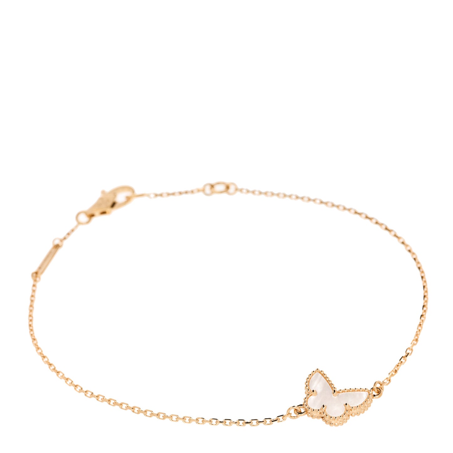18K Yellow Gold Mother of Pearl Sweet Alhambra Butterfly Bracelet