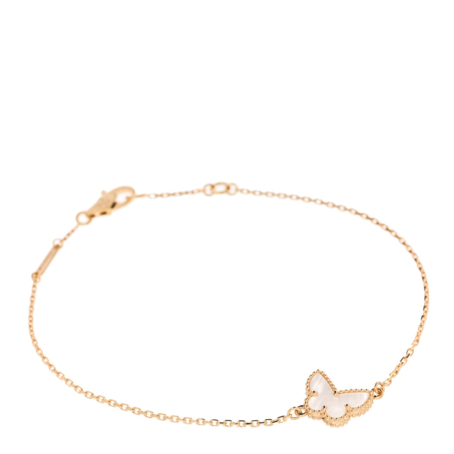 Van Cleef & Arpels 18K Yellow Gold Mother of Pearl Sweet Alhambra Butterfly Bracelet 1 of 5