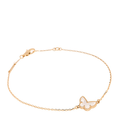 Van Cleef & Arpels 18K Yellow Gold Mother of Pearl Sweet Alhambra Butterfly Bracelet 1 of 5