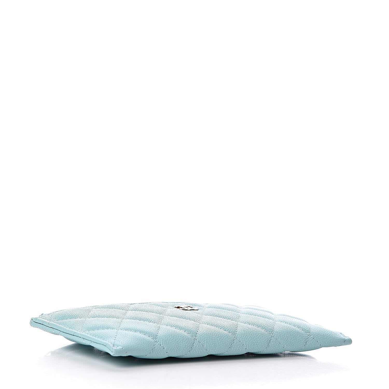 Chanel Caviar Quilted Classic Zip Pouch Light Blue 4 of 8