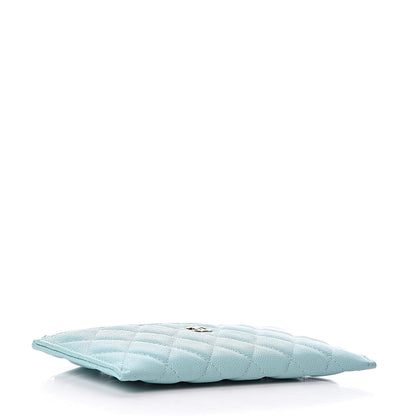 Chanel Caviar Quilted Classic Zip Pouch Light Blue 4 of 8