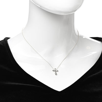 Tiffany Sterling Silver 12mm Elsa Peretti Cross Pendant Necklace 2 of 4