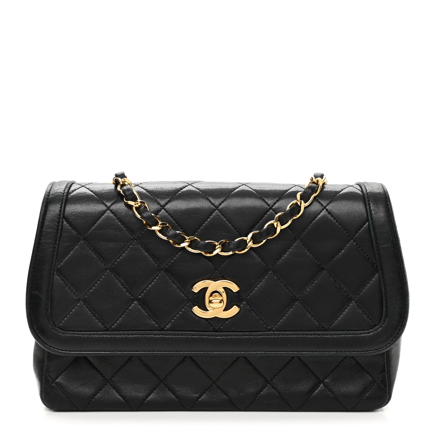 Chanel Lambskin Quilted Medium Single Flap Black 1 of 13