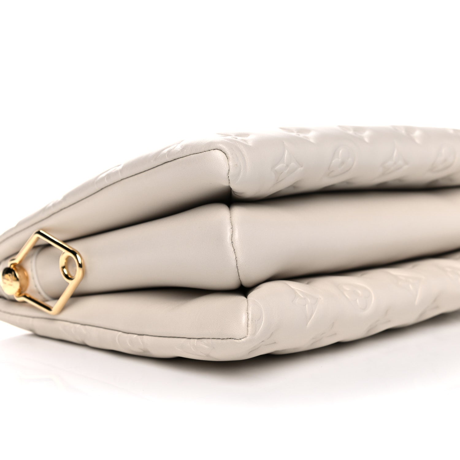 Louis Vuitton Lambskin Embossed Monogram Coussin PM Cream 7 of 9