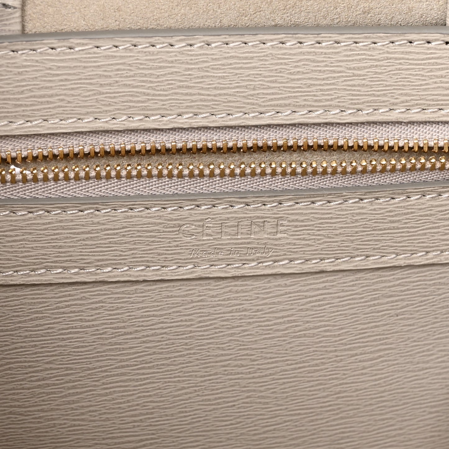 Grained Calfskin Small Vertical Cabas Clay