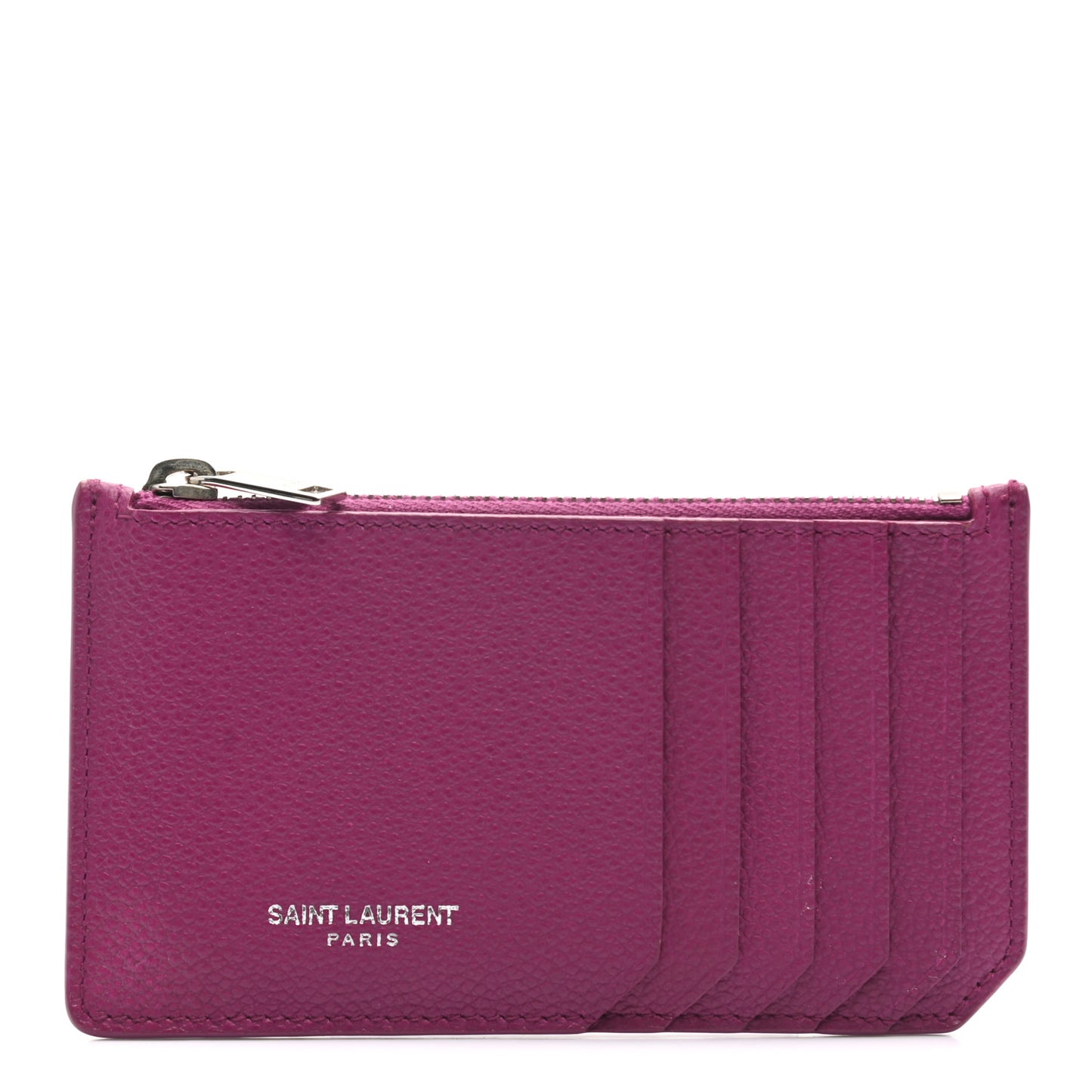 Grained Calfskin 5 Fragments Zip Pouch Card Holder Pivoine