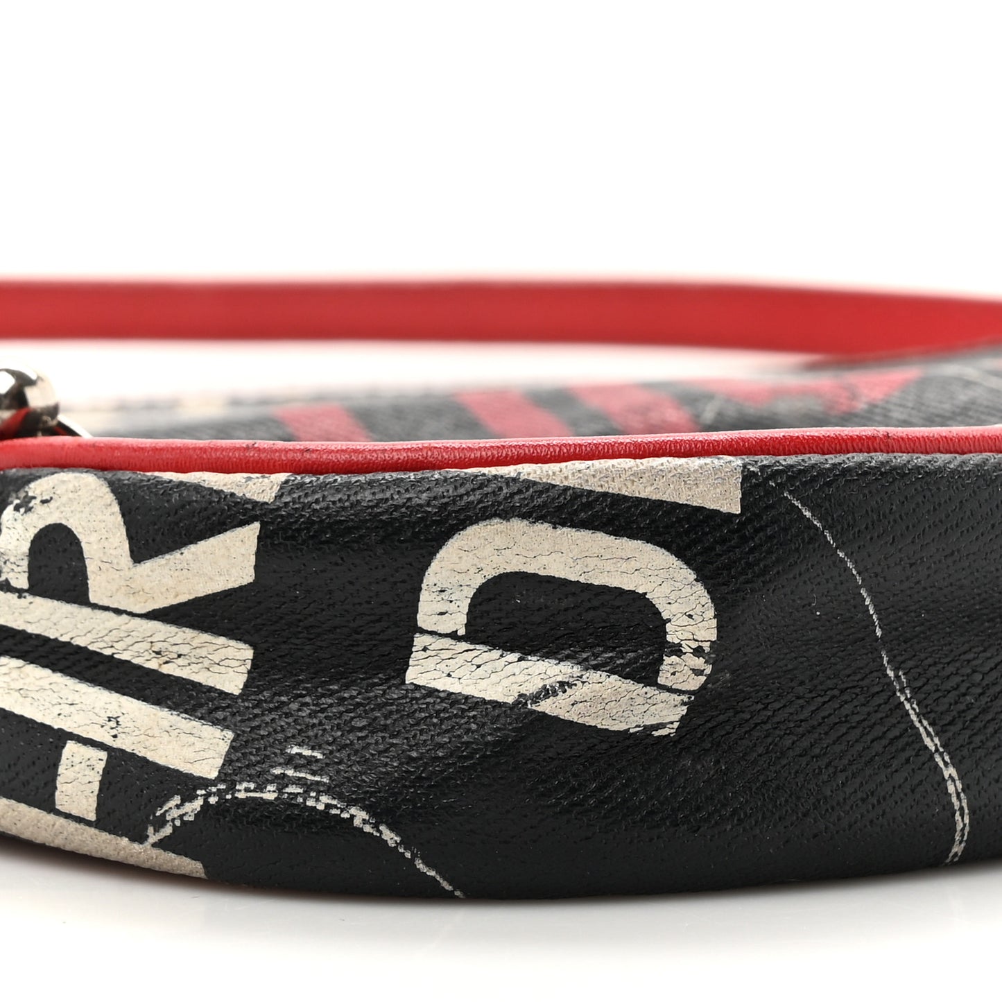 Coated Canvas Hardcore Mini Saddle Pochette Black Red