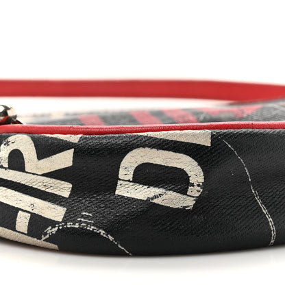 Christian Dior Coated Canvas Hardcore Mini Saddle Pochette Black Red 10 of 13