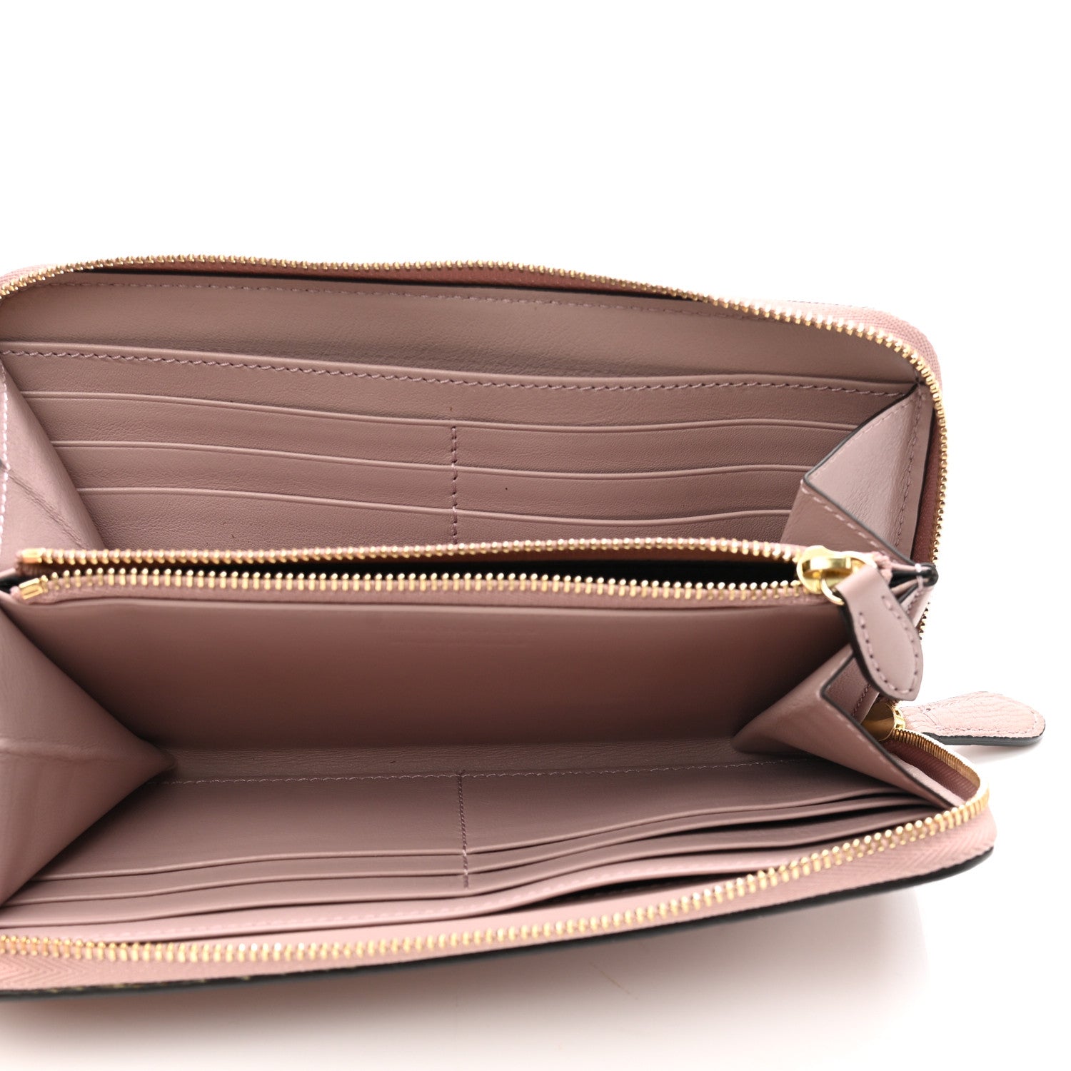 Burberry Grainy Calfskin House Check Elmore Zip Around Wallet Mauve Pink 5 of 8