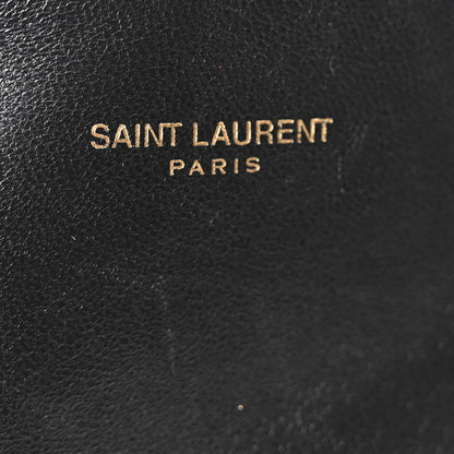 Saint Laurent Smooth Calfskin Paris VII Large Flat Hobo Black 7 of 11
